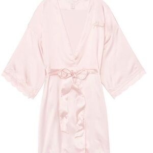 Victoria’s Secret Silk Robe in Blush Pink- Bridesmaid Edition Size M/L